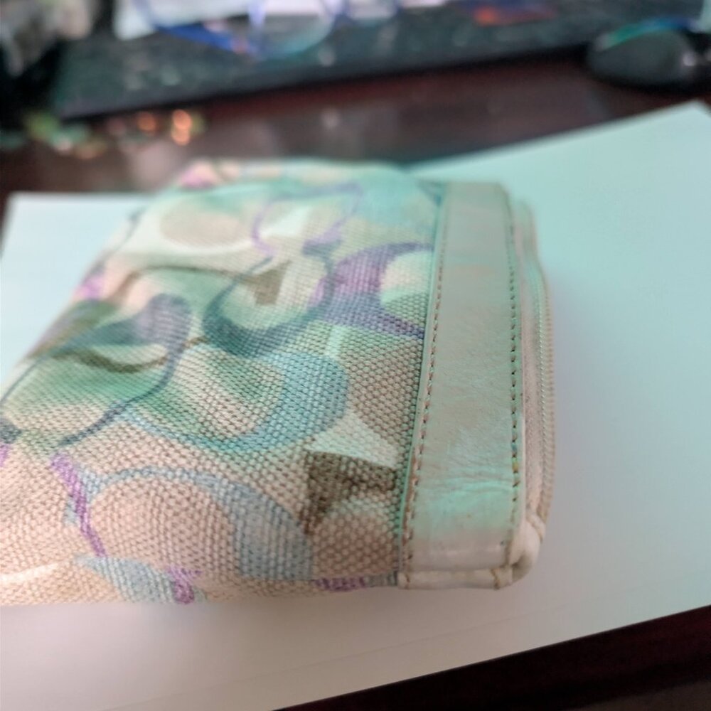 Coach Canvas Signature Wristlet, (Missing Strap) - Picture 4 of 5